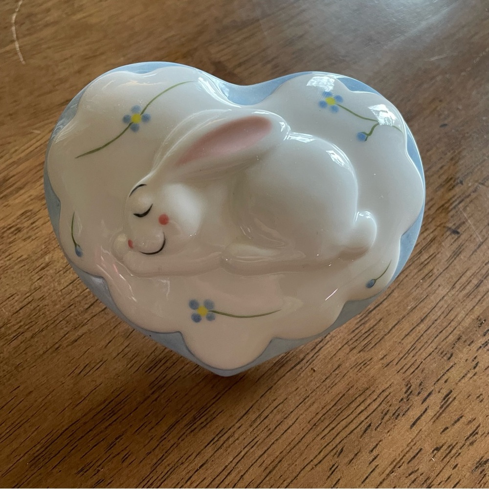 Vintage 1998 Enesco Bunny Glass Nightlight